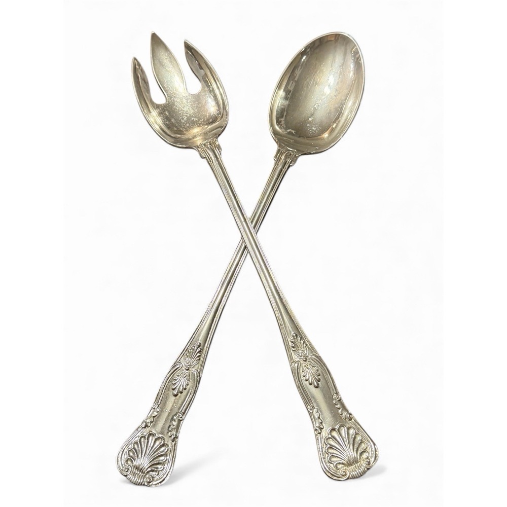 FB ROGERS‎ Italy Silverplated 2 Pc Salad Serving Fork & Spoon Set 13"